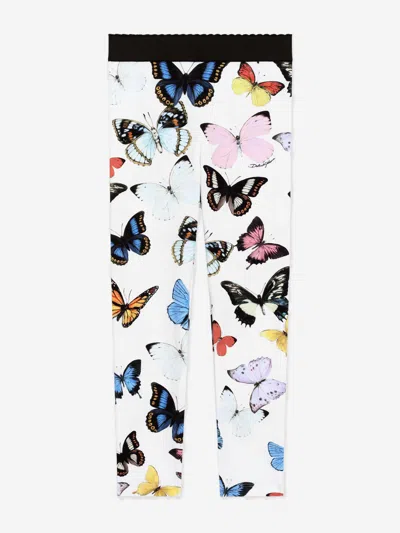 DOLCE & GABBANA DOLCE & GABBANA GIRLS BUTTERFLY PRINT LEGGINGS