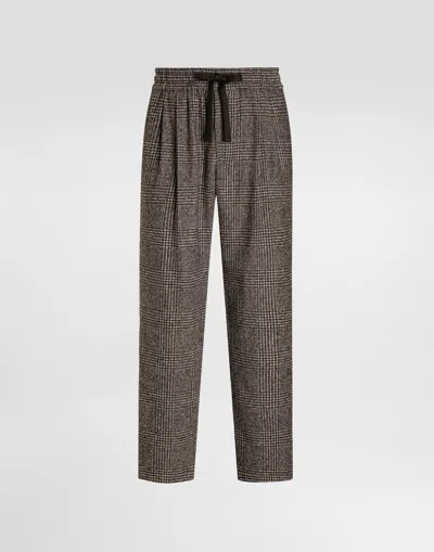 DOLCE & GABBANA GLEN PLAID ALPACA BLEND JOGGERS