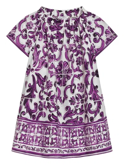 DOLCE & GABBANA GRAPHIC-PRINT COTTON DRESS