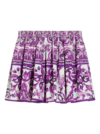 DOLCE & GABBANA GRAPHIC-PRINT COTTON SKIRT