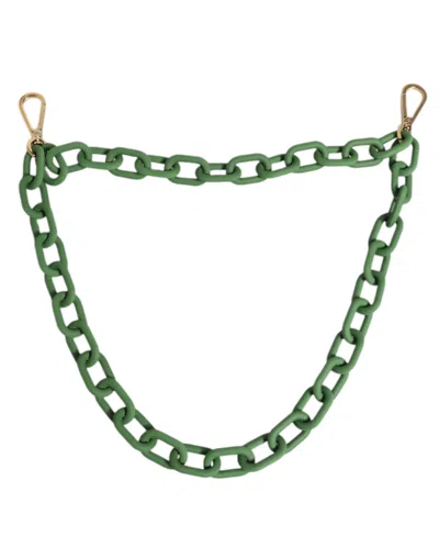 DOLCE & GABBANA GREEN PLEXY ACRYLIC CHUNKY GOLD HARDWARE WALLET CHAIN