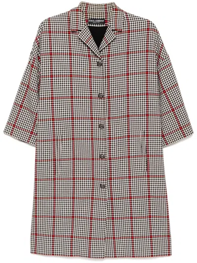 DOLCE & GABBANA DOLCE & GABBANA HERRINGBONE 3/4 SLEEVE COAT