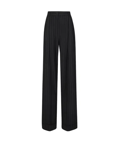 DOLCE & GABBANA HORN PINSTRIPE WOOL PANTS