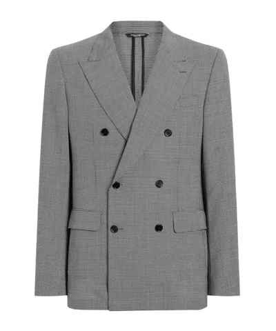DOLCE & GABBANA HOUNDSTOOTH-PATTERN BLAZER
