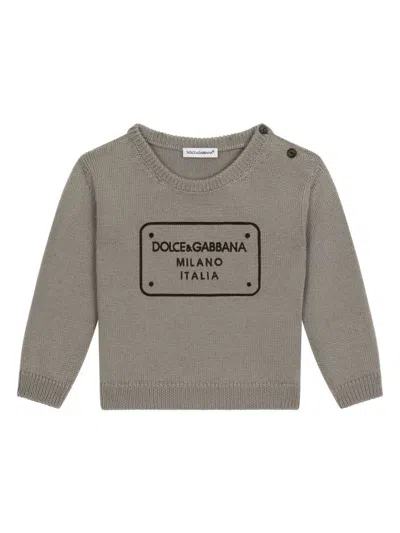 DOLCE & GABBANA INTARSIA-KNIT LOGO JUMPER