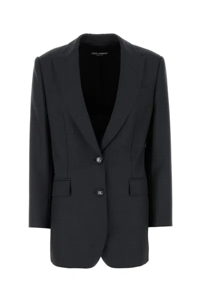 DOLCE & GABBANA DOLCE & GABBANA GRAPHITE WOOL BLAZER