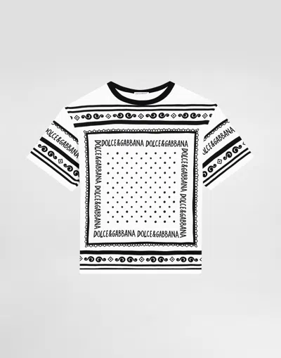 DOLCE & GABBANA JERSEY T-SHIRT WITH BANDANNA PRINT