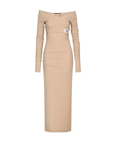 DOLCE & GABBANA DOLCE  GABBANA X KIM JERSEY MILANO RIB CALF-LENGTH DRESS