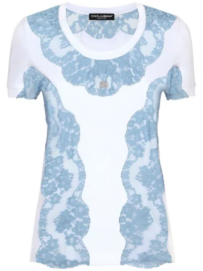 DOLCE & GABBANA DNA LACE-DETAIL SHORT-SLEEVE T-SHIRT