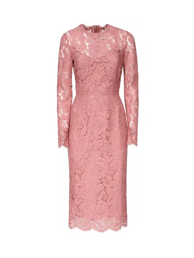 DOLCE & GABBANA LACE SHEATH LONGUETTE DRESS
