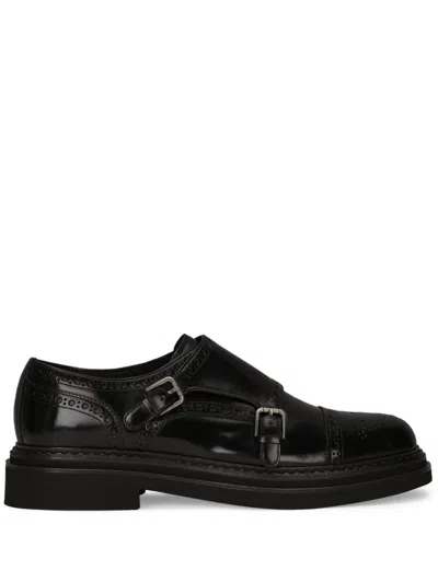 DOLCE & GABBANA LEATHER MONK SHOES