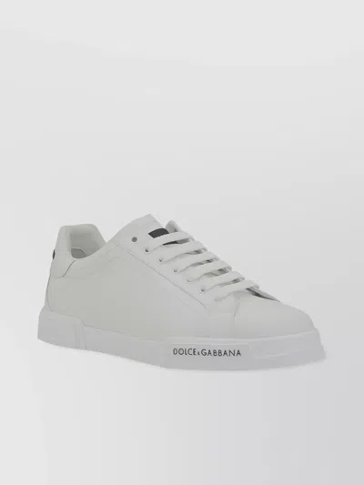 DOLCE & GABBANA LEATHER SNEAKERS ADJUSTABLE CONTRASTING MONOGRAM