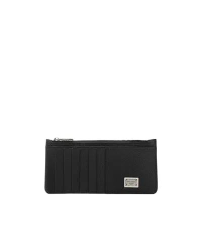 DOLCE & GABBANA DOLCE  GABBANA LOGO PLAQUE ZIPPED WALLET