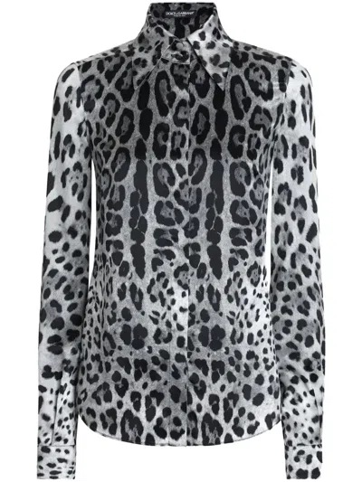 DOLCE & GABBANA LEOPARD-PRINT BLOUSE