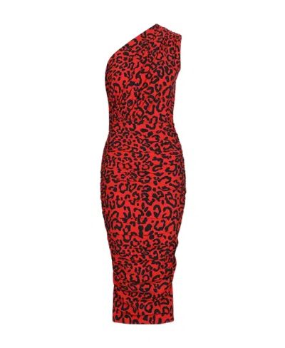 DOLCE & GABBANA LEOPARD-PRINT ONE-SHOULDER DRESS