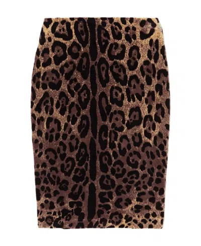 DOLCE & GABBANA DOLCE  GABBANA LEOPARD JACQUARD MINI SKIRT