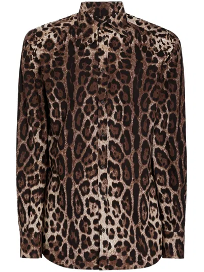 DOLCE & GABBANA LEOPARD-PRINT SHIRT