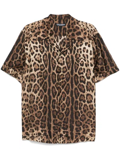DOLCE & GABBANA LEOPARD-PRINT SILK SHIRT