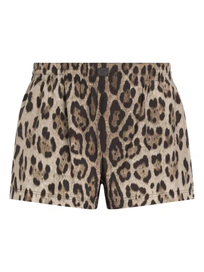 DOLCE & GABBANA LEOPARD-PRINT SWIM SHORTS