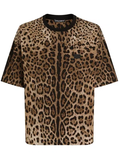 DOLCE & GABBANA LEOPARD PRINT T-SHIRT