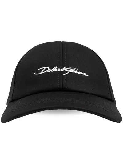 DOLCE & GABBANA LOGO-APPLIQUÉ COTTON BASEBALL CAP