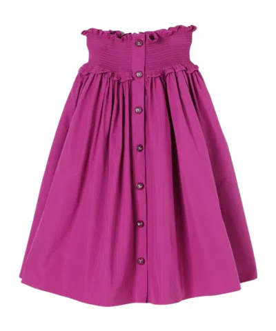 DOLCE & GABBANA DOLCE  GABBANA KIDS EMBELLISHED BUTTON POPLIN SKIRT