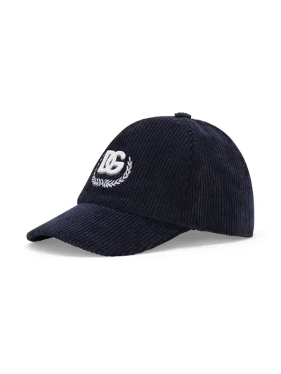DOLCE & GABBANA LOGO CORDUROY BASEBALL CAP