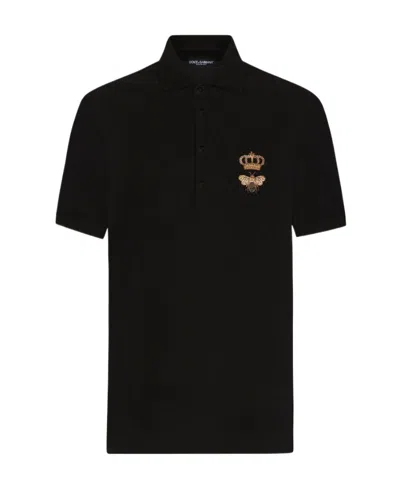 DOLCE & GABBANA DOLCE  GABBANA LOGO EMBROIDERED POLO SHIRT