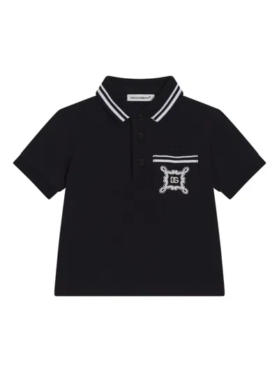 DOLCE & GABBANA LOGO-EMBROIDERED POLO SHIRT