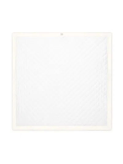 DOLCE & GABBANA LOGO-EMBROIDERED QUILTED JACQUARD BLANKET