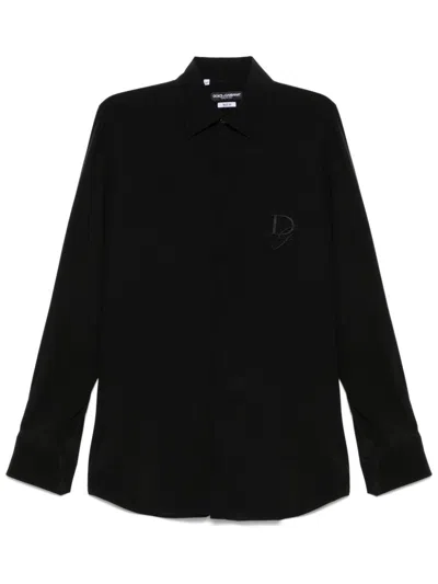 DOLCE & GABBANA LOGO-EMBROIDERED SHIRT