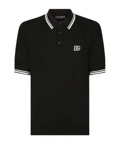 DOLCE & GABBANA DOLCE  GABBANA DG LOGO EMBROIDERED POLO SHIRT
