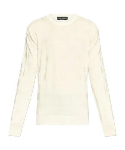 DOLCE & GABBANA DOLCE  GABBANA MONOGRAM JACQUARD CREWNECK KNITTED JUMPER
