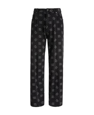 DOLCE & GABBANA LOGO PATTERN JEANS