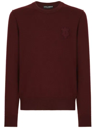 DOLCE & GABBANA LOGO-PATCH CASHMERE JUMPER
