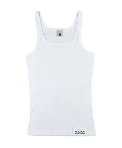 DOLCE & GABBANA DOLCE  GABBANA LOGO PATCH SCOOP NECK TANK TOP
