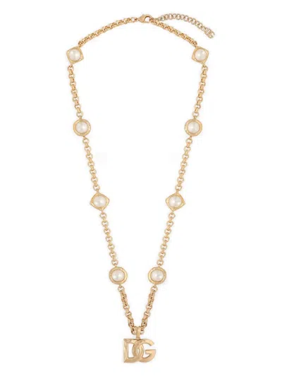 DOLCE & GABBANA LOGO-PENDANT NECKLACE