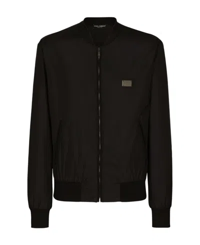 DOLCE & GABBANA DOLCE  GABBANA LOGO PLAQUE ZIP-UP JACKET