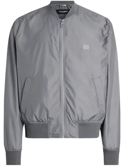 DOLCE & GABBANA LOGO-PLAQUE BOMBER JACKET