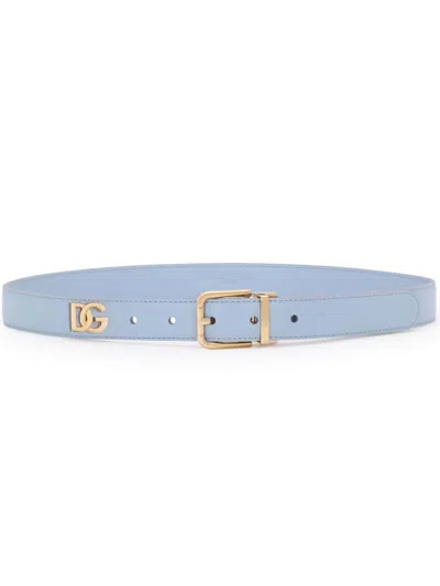 DOLCE & GABBANA LOGO PLAQUE CALFSKIN BELT