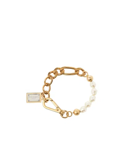 DOLCE & GABBANA LOGO-PLAQUE CHAIN-LINK BRACELET
