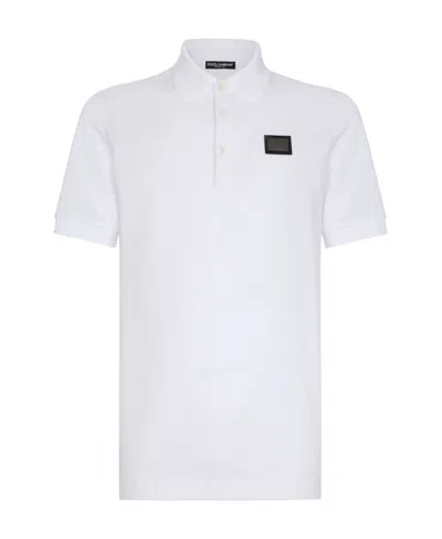 DOLCE & GABBANA DOLCE  GABBANA LOGO PLAQUE SHORT SLEEVED POLO SHIRT