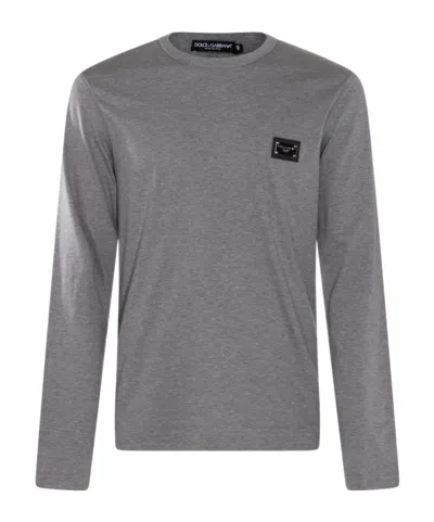 DOLCE & GABBANA DOLCE  GABBANA LOGO PLAQUE CREWNECK T-SHIRT
