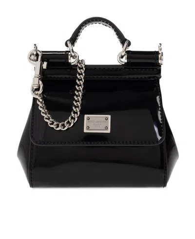 DOLCE & GABBANA DOLCE  GABBANA X KIM LOGO-PLAQUE FOLDOVER TOP MINI BAG