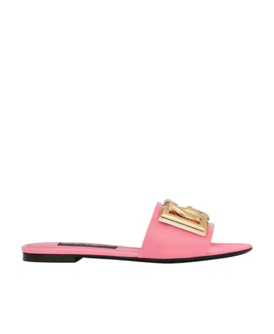 DOLCE & GABBANA DOLCE  GABBANA LOGO-PLAQUE SLIP-ON SLIDES