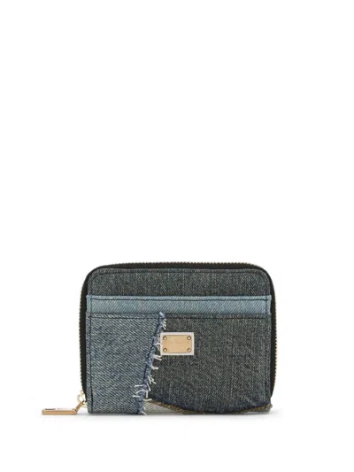 DOLCE & GABBANA LOGO-PLAQUE PATCHWORK WALLET