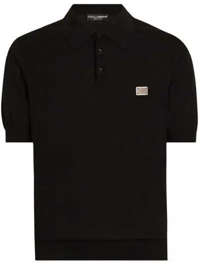 DOLCE & GABBANA LOGO-PLAQUE POLO SHIRT