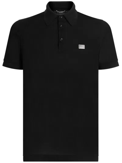 DOLCE & GABBANA LOGO-PLAQUE POLO SHIRT