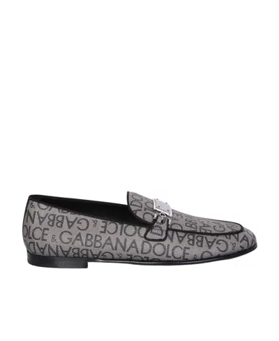 DOLCE & GABBANA DOLCE  GABBANA LOGO PLAQUE ROUND-TOE SLIPPERS