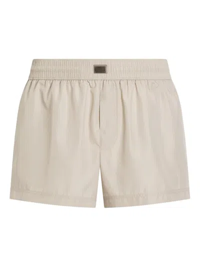 DOLCE & GABBANA LOGO-PLAQUE SWIM SHORTS